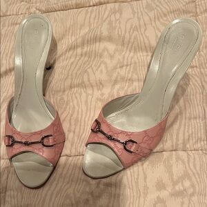 Gucci Pink Open-Toe Heels